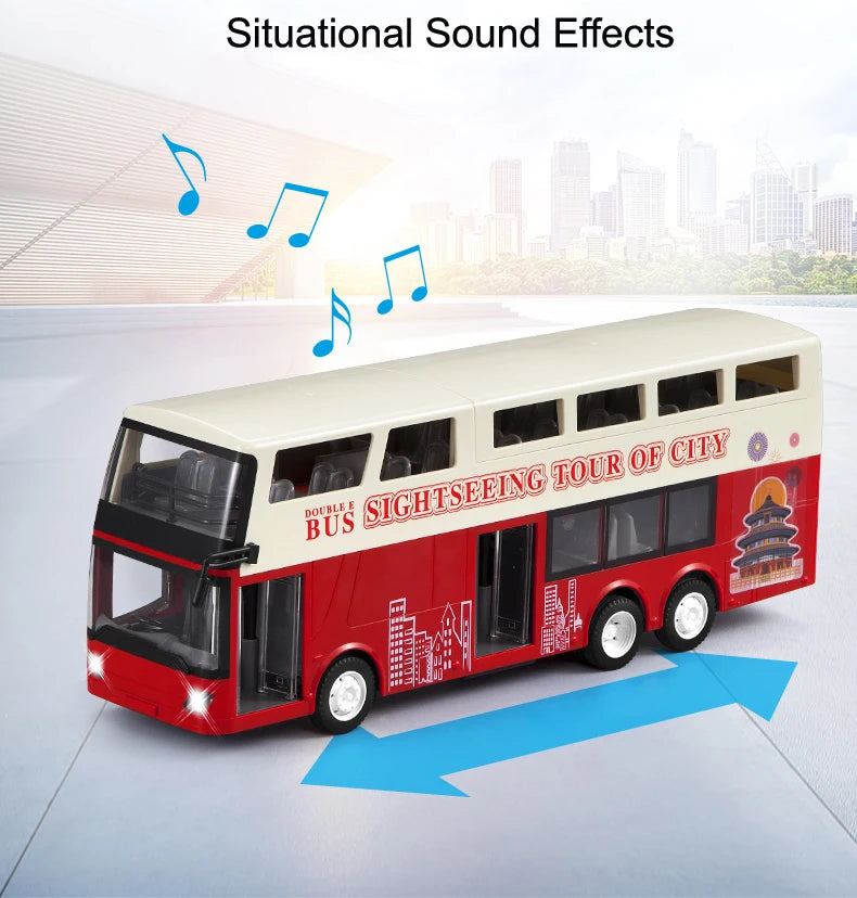 Double E E640 1/18 Rc Car Travel Bus Cars Model 2.4G Radio Remote Control Machine with Music Headlights Toys for Boys Children