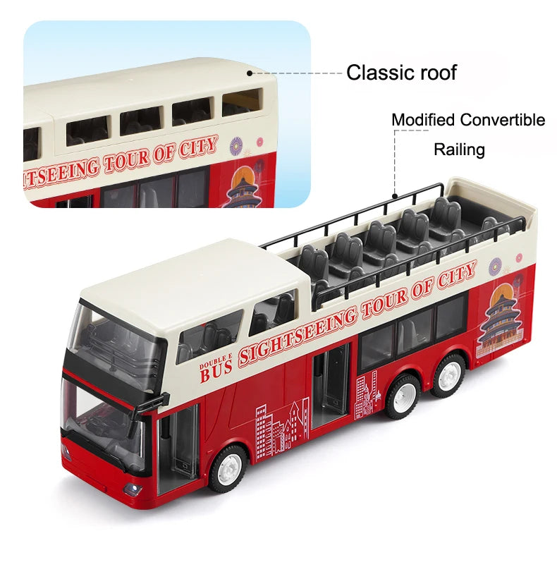 Double E E640 1/18 Rc Car Travel Bus Cars Model 2.4G Radio Remote Control Machine with Music Headlights Toys for Boys Children