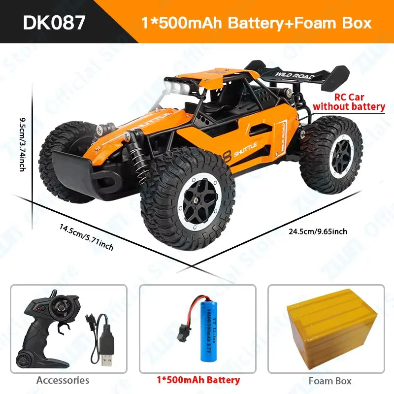 ZWN 1:12 1:16 20KM/H RC Car With LED Lights 2.4G Alloy Off-Road High Speed Vehicle Remote Control Cars Toys for Children Gifts