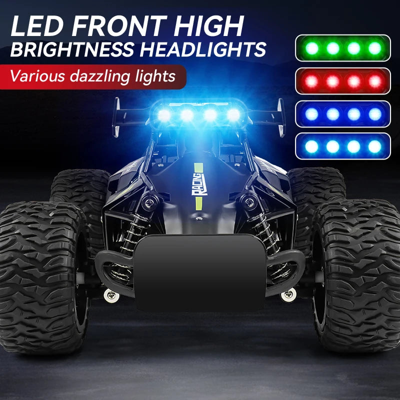 ZWN 1:12 1:16 20KM/H RC Car With LED Lights 2.4G Alloy Off-Road High Speed Vehicle Remote Control Cars Toys for Children Gifts