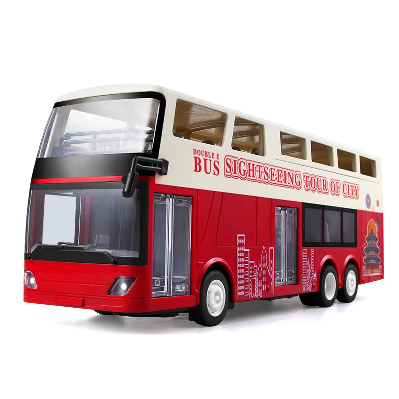 Double E E640 1/18 Rc Car Travel Bus Cars Model 2.4G Radio Remote Control Machine with Music Headlights Toys for Boys Children
