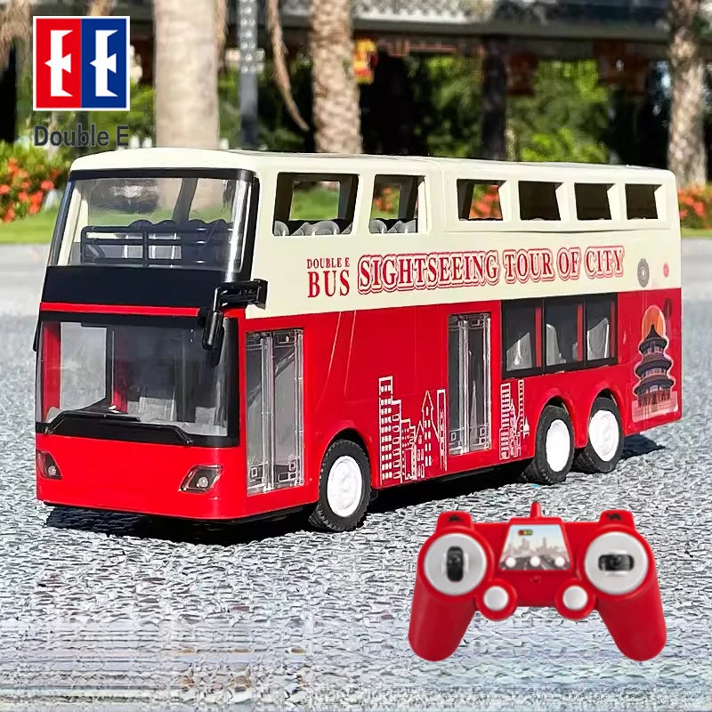 Double E E640 1/18 Rc Car Travel Bus Cars Model 2.4G Radio Remote Control Machine with Music Headlights Toys for Boys Children