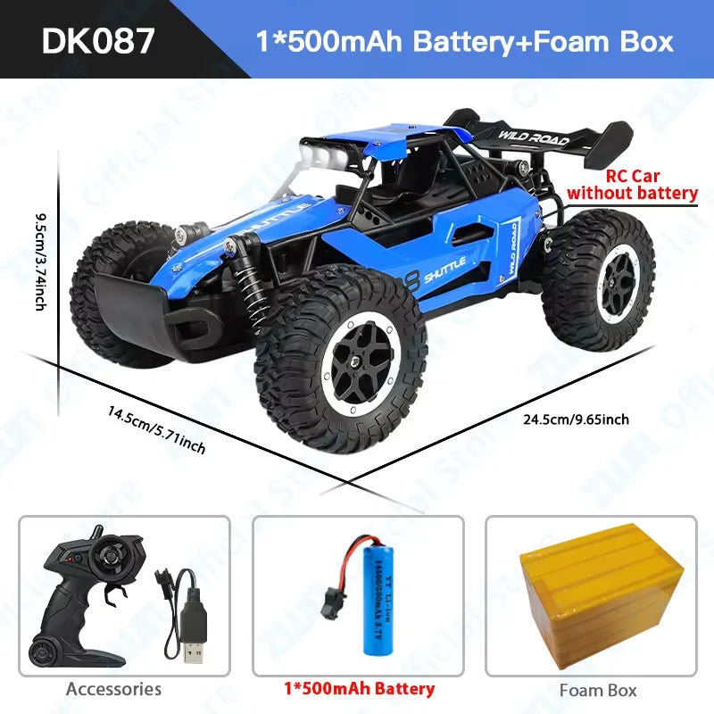 ZWN 1:12 1:16 20KM/H RC Car With LED Lights 2.4G Alloy Off-Road High Speed Vehicle Remote Control Cars Toys for Children Gifts