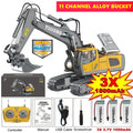 4WD Remote Control Excavator Toy Radio Controlled RC Dump Truck Vehicle Crawler Bulldozer Construction Buggy Light and Sound Car